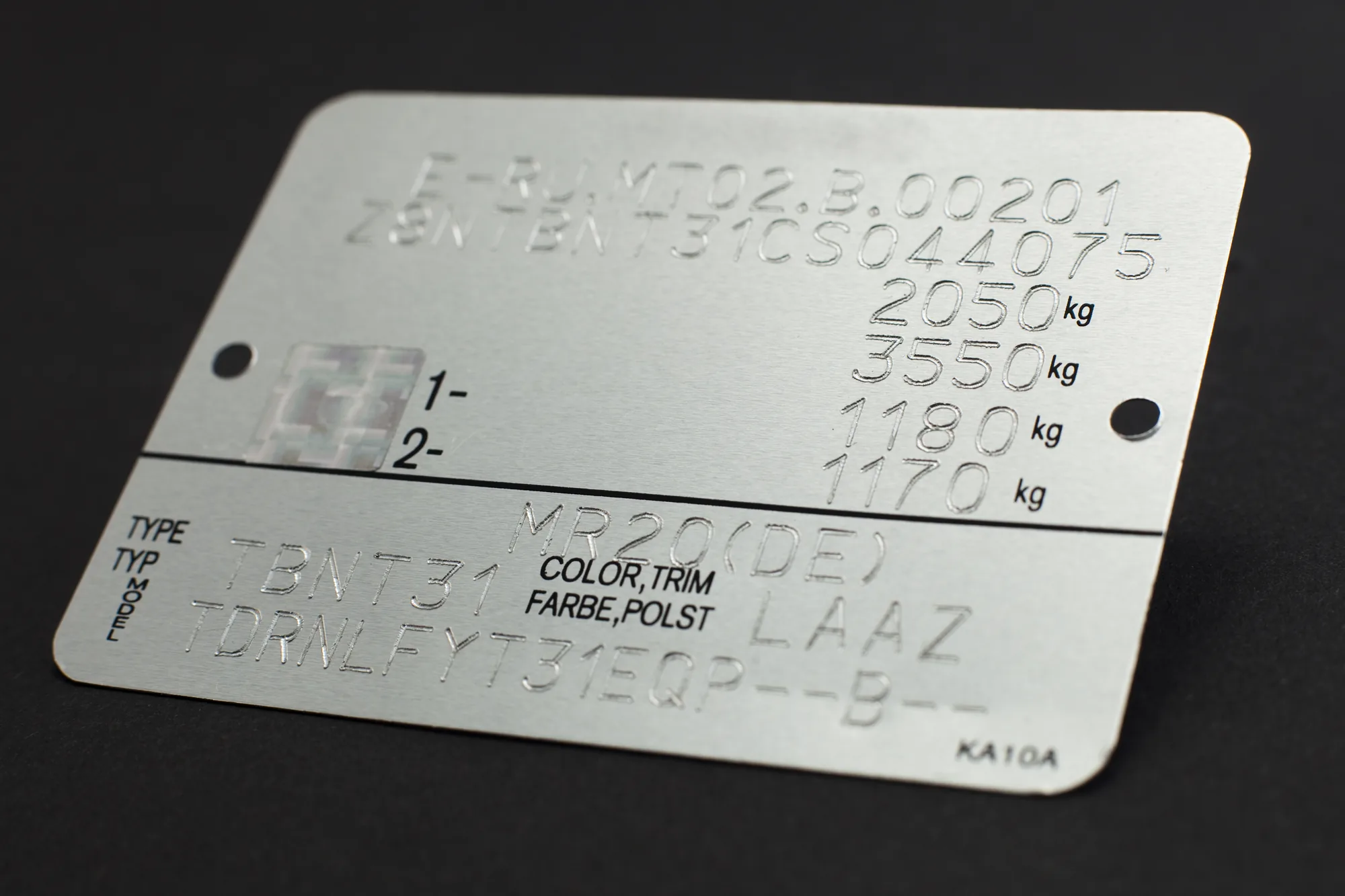Placa CE de identificación en aluminio