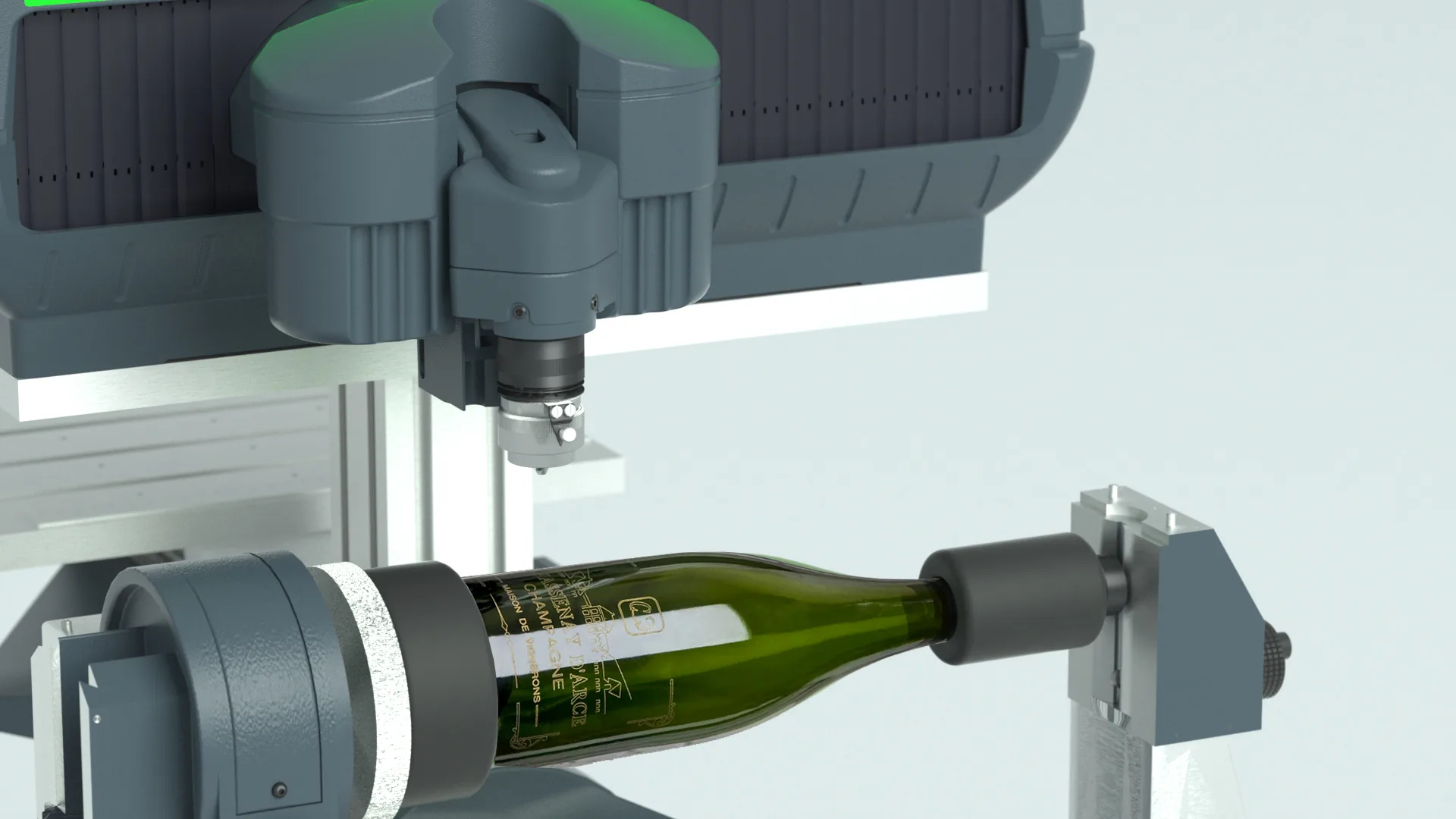 Grabado sobre una botella de vino